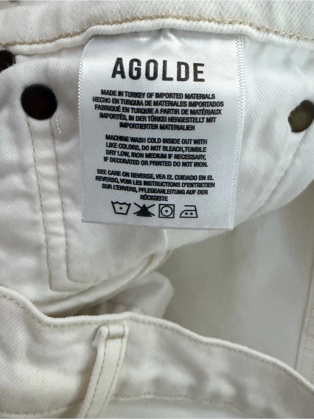 AGOLDE Ren High Rise Wide Leg Jeans White Denim Size 29 NWOT - Picture 8 of 11